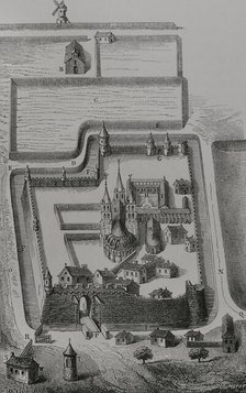 Abbey of Saint-Germain-des-Prés, Paris, France, 1877.  Creator: Jules Jean Marie Joseph Huyot.