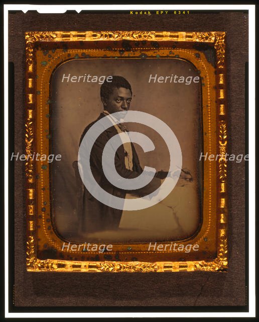 James B. Yates, three-quarter length portrait, three-quarters view..., between 1856 and 1858. Creator: Augustus Washington.