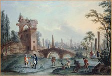 View of the gardens of Monceau, c1778. Creator: Louis de Carmontelle.
