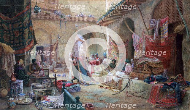 'Carpet Bazaar, Cairo', 1887. Artist: Charles Robertson