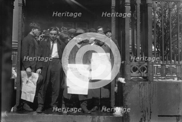 Unemployed in St. Mark's N.Y., between c1910 and c1915. Creator: Bain News Service.