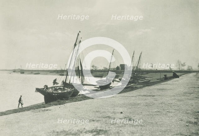[Boats on beach]. From the album: Photograph album - England, 1920s. Creator: Harry Moult.