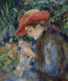 Marie-Thérèse Durand-Ruel Sewing, 1882. Creator: Pierre-Auguste Renoir.