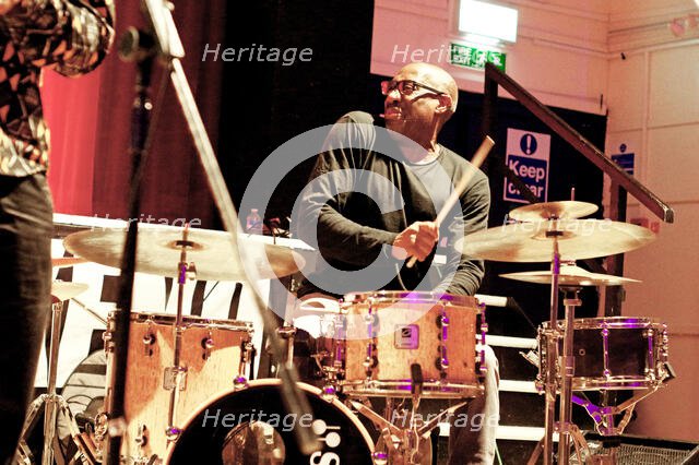 Rod Youngs, Denys Baptiste Quartet, Battle Jazz Festival, Battle, East Sussex, July 2023. Creator: Brian O'Connor.