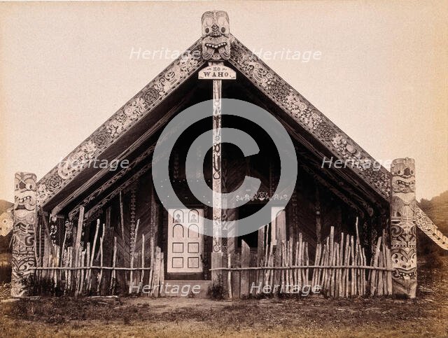 New Zealand: the house of the Maori leader and prophet, Te Kooti, 19th century. Creator: Unknown.