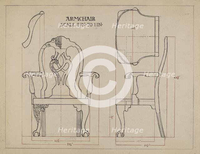 Arm Chair, 1935/1942. Creator: Elizabeth Curtis.