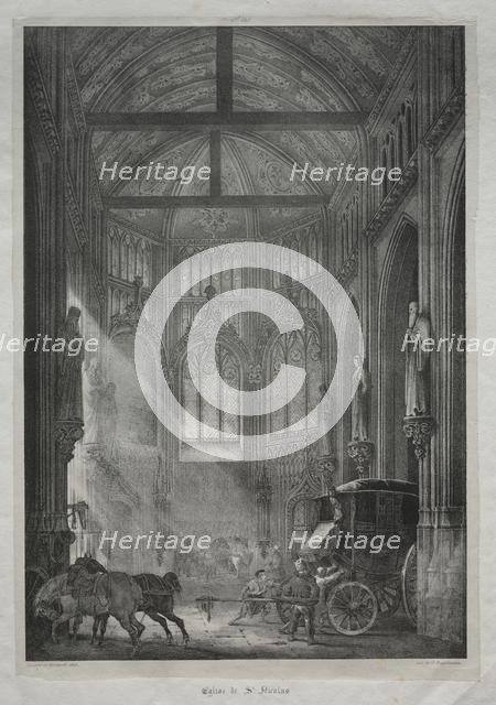 Church of St. Nicholas, Rouen, 1823. Creator: Charles Louis Lesaint (French, 1795-aft 1843), and ; Théodore Géricault (French, 1791-1824).