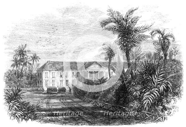 The Outbreak in Jamaica: the Governor's House, Spanish Town, 1865. Creator: Unknown.