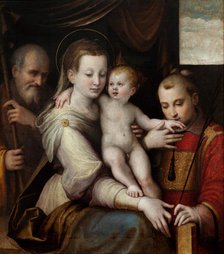 The Holy Family with Saint Stephen, c. 1560. Creator: Longhi, Luca (1507-1580).