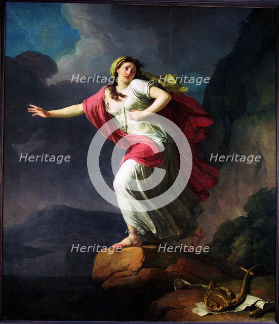 Sappho throwing herself into the sea, 1791. Creator: Taillasson, Jean-Joseph (1745-1809).