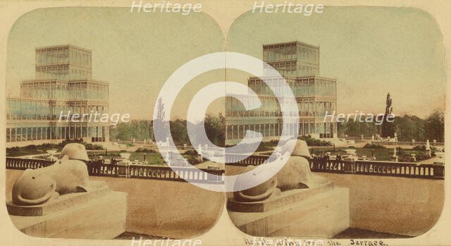 Crystal Palace - The North Wing From The Terrace, 1850s. Creator: London Stereoscopic & Photographic Co.