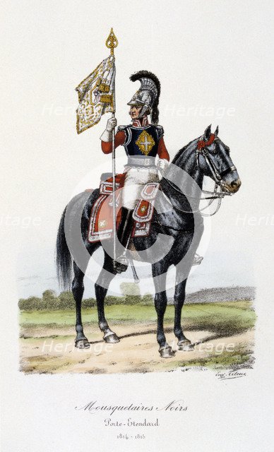 Mousquetaires Noirs, Standard Bearer, 1814-15. Artist: Eugene Titeux