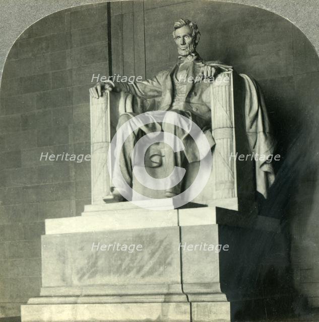 'Lincoln Triumphant, The Great Statue in the Lincoln Memorial, Washington D.C.', c1930s. Creator: Unknown.