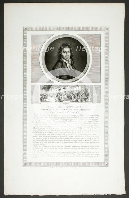 Camille Desmoulins, Parisian Deputy to the National Convention, from Tableaux histori..., 1798–1804. Creator: Charles Francois Gabriel Levachez.