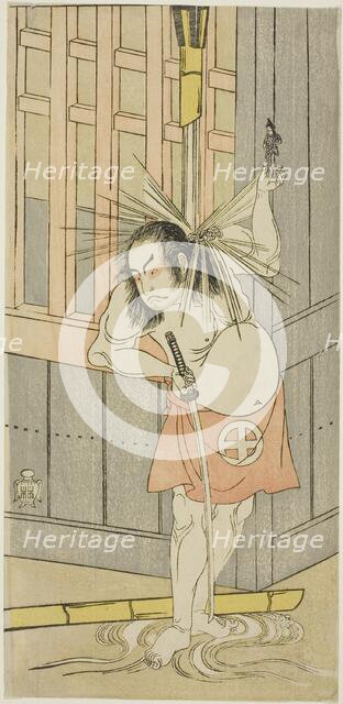 The Actor Otani Hiroji III, Possibly as Akaneya Hanshichi in the Play Fuji no Yuki Kaikei Soga..., c Creator: Shunsho.