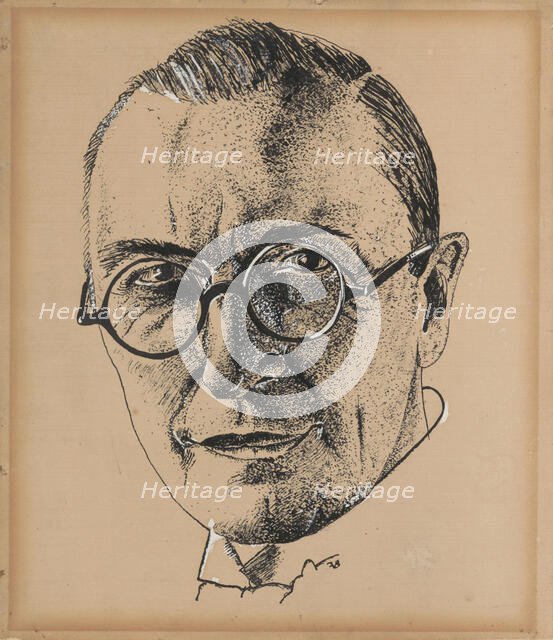 Portrait of the Writer Herman Teirlinck (1879-1967), 1930-1932. Creator: Van den Berghe, Frits (1883-1939).