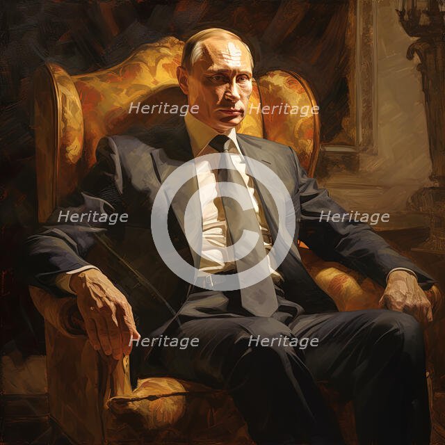 AI IMAGE - Portrait of President Vladimir Putin, 2023.  Creator: Heritage Images.