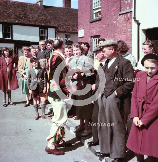 Morris man talking to onlookers, c1955.  Creator: Arthur Charles Kirby Ware.
