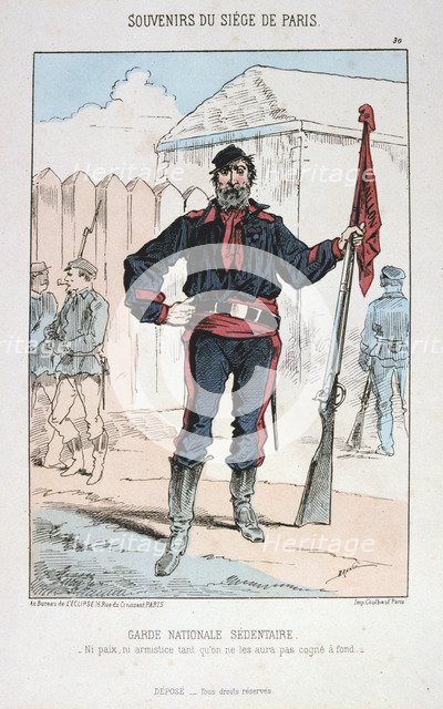 'Garde Nationale Sedentaire', Siege of Paris, 1870-1871. Artist: Anon