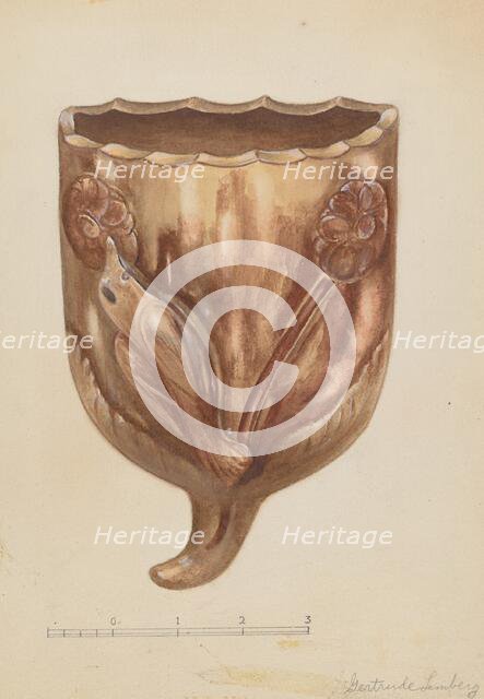 Wall Pocket for Flowers, c. 1936. Creator: Gertrude Lemberg.