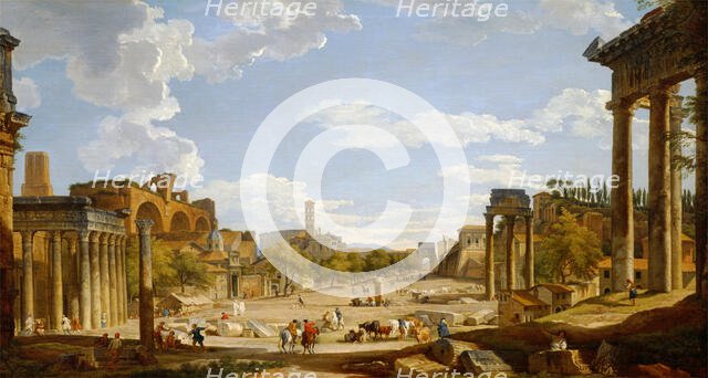 View of the Roman Forum, 1735. Creator: Giovanni Paolo Panini.