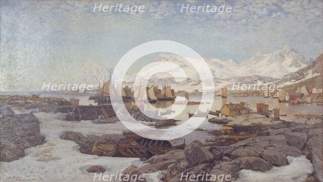 Spring Day in Lofoten, 1882. Creator: Otto Sinding.