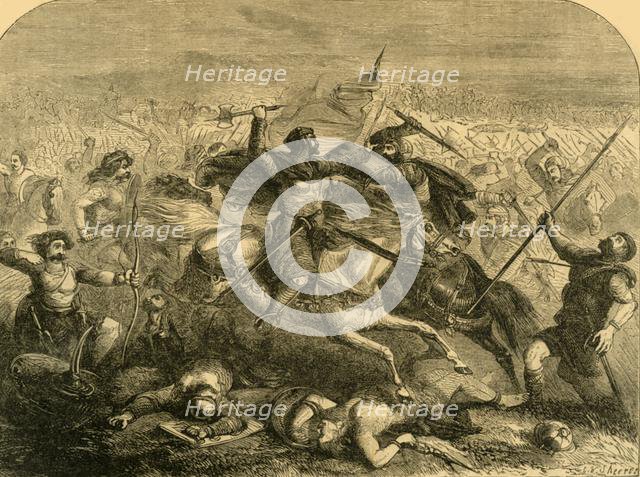 'Defeat of the Saxons by Arthur', c1890. Creator: Unknown.