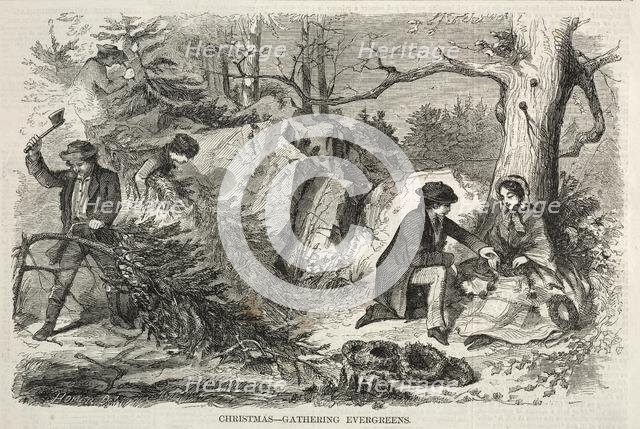 Christmas - Gathering Evergreens, 1858. Creator: Winslow Homer (American, 1836-1910).