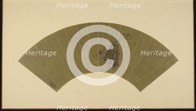 A peddler and a child looking at the moon, Edo period, late 17th-early 18th century. Creator: Hanabusa Itcho.