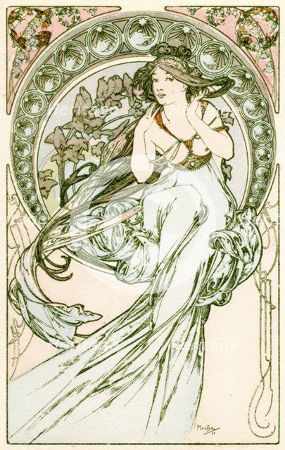 'Music', 1900. Artist: Alphonse Mucha