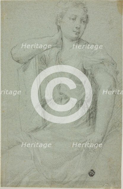 Seated Woman with Folio Resting on Her Lap, n.d. Creator: Unknown.