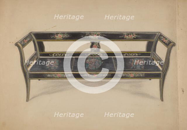 Black Painted Settee, c. 1936. Creator: Ella Josephine Sterling.