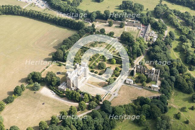 Hardwick Hall, formal garden and the ruins of Hardwick Old Hall, Derbyshire, 2018 . Creator: Historic England.