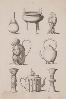 Plate XV, Designs of Buildings, Furniture, Clothes, Machinery, and Implements of the Chinese, 1757. Creator: William Chambers.