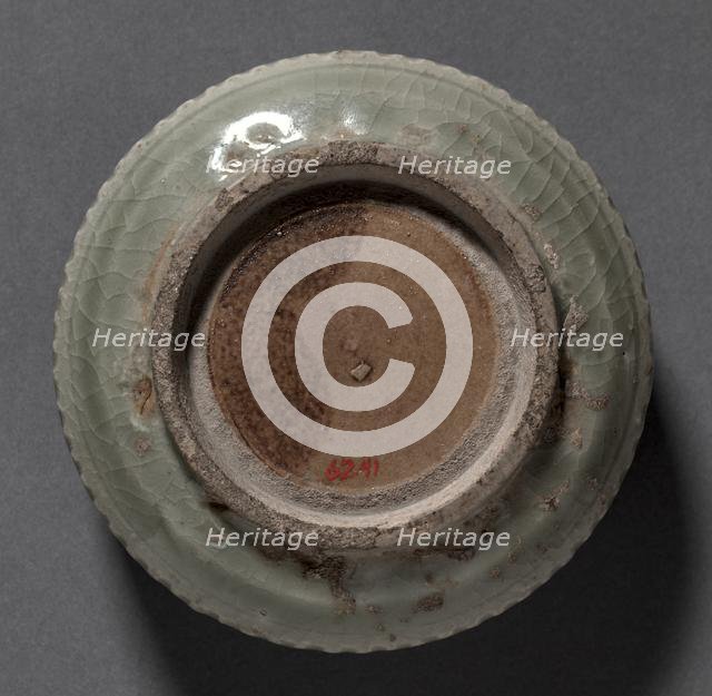 Covered Box with Carved Floral Design: Yaozhou Ware, 1100s. Creator: Unknown.