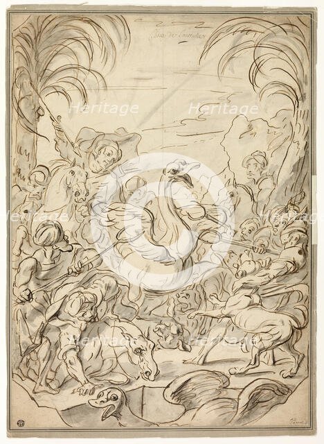 Ostrich Hunt, n.d. Creators: Charles Parrocel, Carle van Loo, Joseph Francois Parrocel.