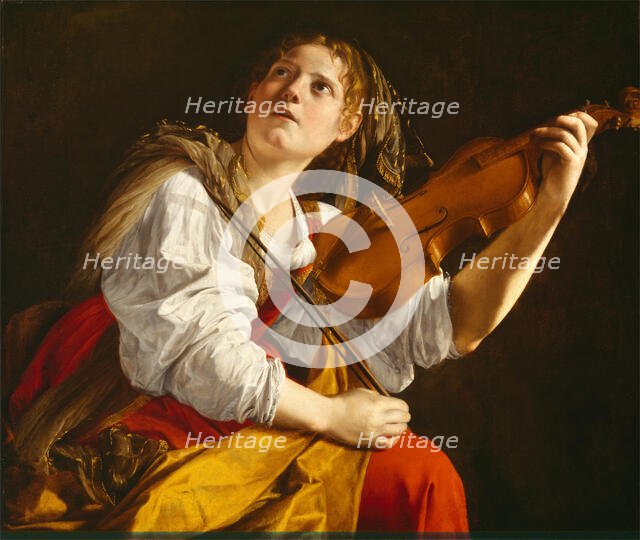 Young Woman with a Violin (Saint Cecilia), c1612. Creator: Orazio Gentileschi.