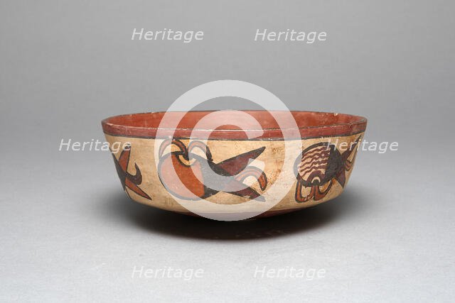 Bowl Depicting Abstract Motifs, Possibly Representing Sprouting Seeds, 180 B.C./A.D. 500. Creator: Unknown.