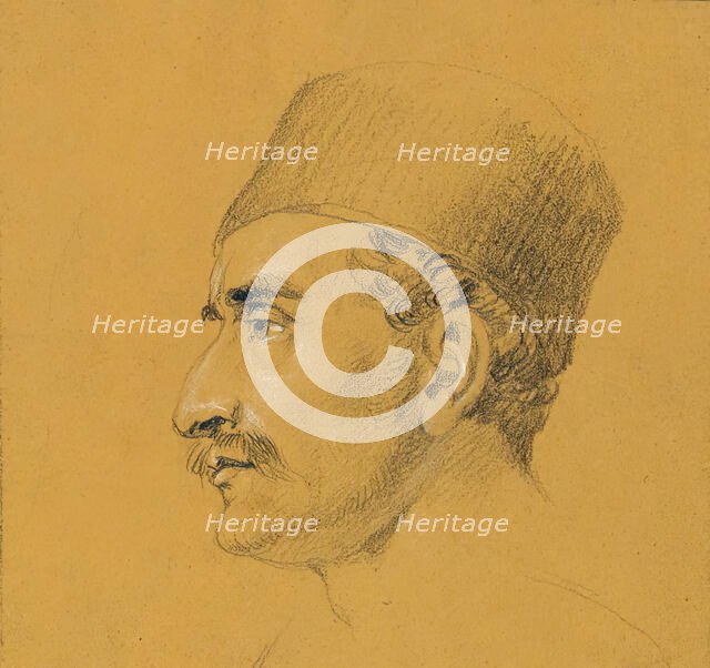 Portrait study of the "Sailout of Nicholas Zriny in front of the Szigeth Fortress", before 1825. Creator: Johann Peter Krafft.