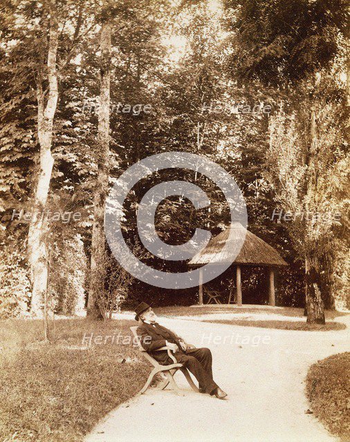 Giuseppe Verdi in the garden of Sant'Agata, .