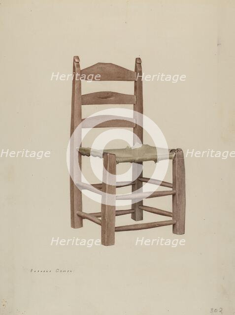 Rawhide Bottomed Chair, 1940. Creator: Rafaela Gomez.