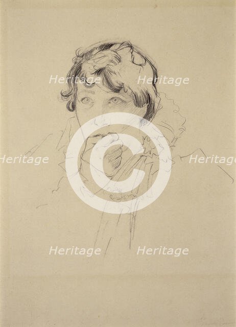 Sarah Bernhardt (1844-1923). Study for Poster "Lorenzaccio", 1896. Creator: Mucha, Alfons Marie (1860-1939).