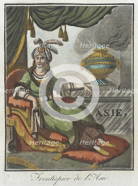 Costumes de Différents Pays, 'Frontispice de l'Asie', c1797. Creators: Jacques Grasset de Saint-Sauveur, LF Labrousse.