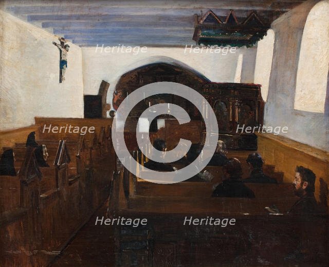 A church service on the Island of Mors, Jutland, 1893. Creator: Fridolin Johansen.