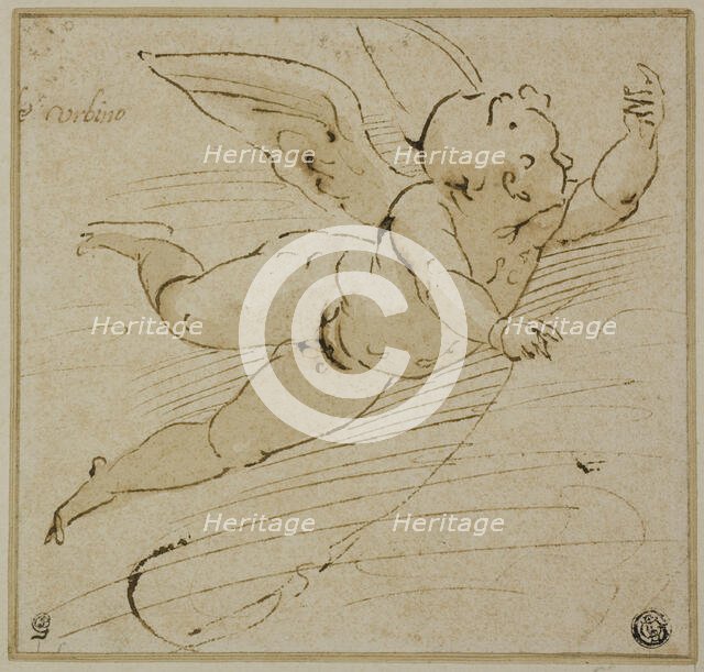 Flying Putto, c. 1581. Creator: Francesco da Urbino.