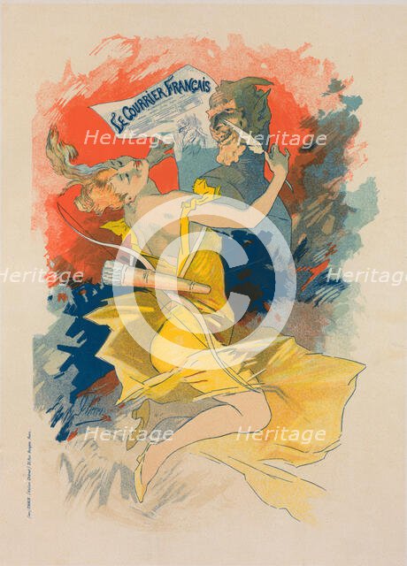 Affiche pour le journal "le Courrier Français"., c1897. Creator: Jules Cheret.