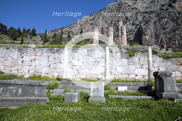 The Stoa of the Athenians, Delphi, Greece. Artist: Samuel Magal