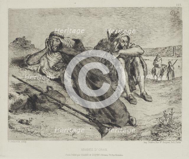Eaux-Fortes Modernes. Plate 197. Arabes d'Oran (Arabs of Oran), 1833. Creator: Eugene Delacroix.