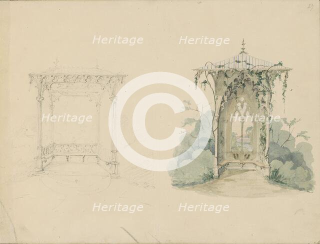 Arbours, c.1850.  Creator: Petrus Josephus Hubertus Cuypers.