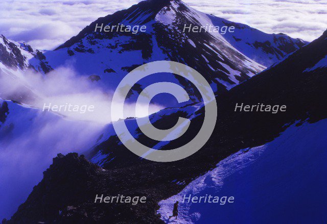 An Teallach, 3483ft (c.1100 metres) in April,  Ross-Shire, Scotland, 20th century. Artist: CM Dixon.